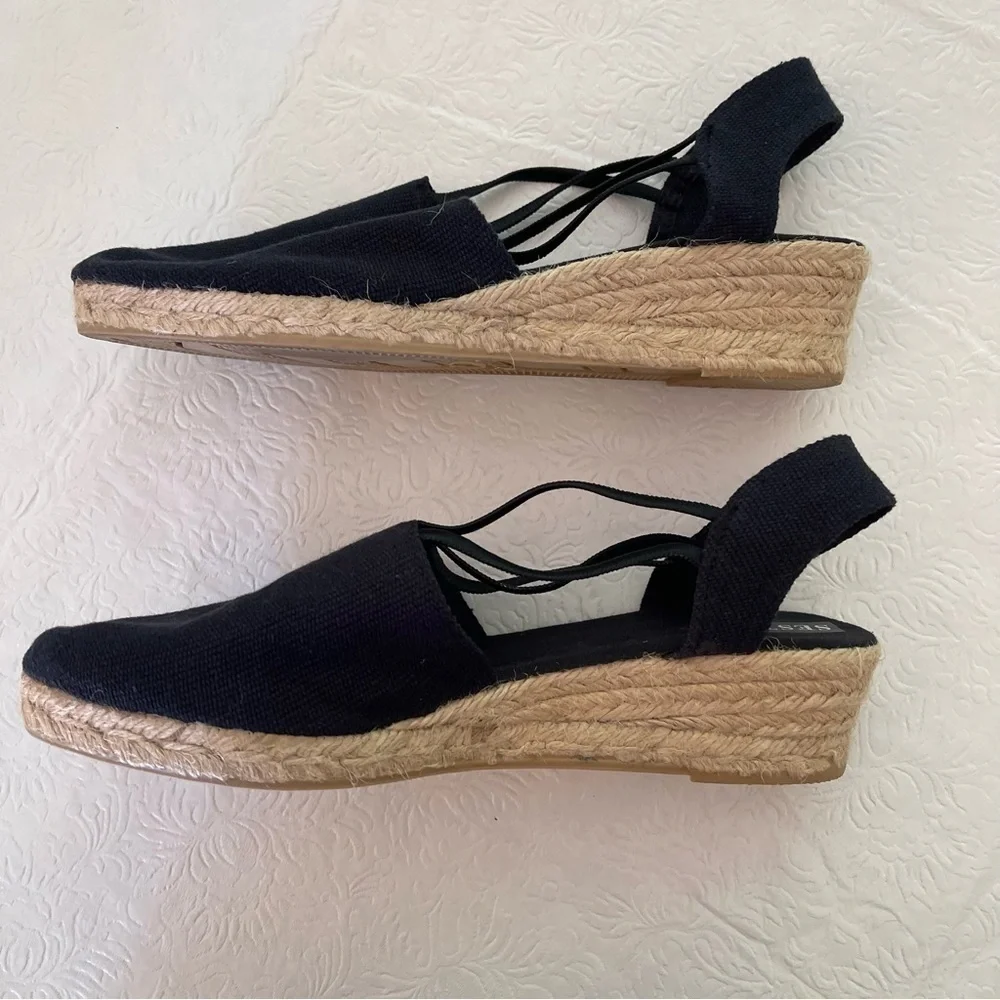 NWOB Sesto Meucci Black Canvas Espadrilles Made in Spain 10